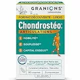 GRANIONS - Chondrosteo + Articulations - Harpagophytum - Glucosamine Chondroïtine - MSM - Bambou - 90 unités - 1 Mois