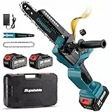 Supstable Mini Tronconneuse a Batterie 8 et 6 Pouces, 8000mAh Elagueuse Sans Fil pour Branches et Jardin, Système D'huile Automatique, Tension de Chaîne Sans Outil, 900W, Compatible avec Makita 18V