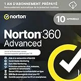 Norton 360 Advanced | 10 appareils | 1 An d'Abonnement en renouvellement automatique | Téléchargement