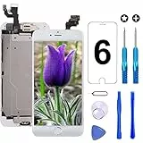 Brinonac Écran pour iPhone 6 4,7' LCD de Remplacement Complet Préassemblés Capteur de Proximité, Caméra Frontale, Écouteur et Bouton Home avec Kit de Réparation (Blanc)
