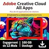 Adobe Creative Cloud All Apps|Étudiants/Enseignants|1 an|PC/Mac|Téléchargement