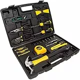 STANLEY STmT0-94248 Composition d'Outils - Cutter - mesure - marteau - Tournevis - Pince - Clés mâles - Porte-Embouts - Cliquet - Finition Chromée Anti-Corrosion - mallette avec 65 pièces