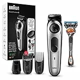 Braun 5 Tondeuse Électrique Homme Cheveux Et Barbe, Noir/Argent Métallisé, Lames Affûtées Et Inusables, 39 Réglages De Longueurs, BT5265