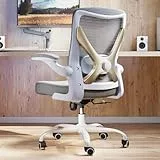 TRALT Chaise de bureau ergonomique - En forme de X - Confortable - En forme de X - Avec support lombaire - Chaise de bureau en maille - Pour les longues heures - Gris doré