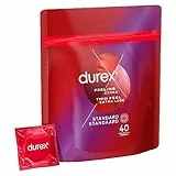 Durex Préservatifs Feeling Extra - 40 Préservatifs Fins et Extra Lubrifiés Pour Plus de Sensations - Taille Standard