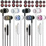 MUNSKT 4 Paires Écouteurs Intra-Auriculaires, Oreillettes Intra-Auriculaires Filaires Anti-Bruit Casque Ergonomique Stéréo avec Microphone pour iOS et Smartphones Android Ordinateurs Portables