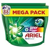 Ariel 4en1 PODS Touch Of Lenor Unstoppables Color, 88 Lavages, Lessive Capsules Liquide, 7 Jours de Fraîcheur Longue Durée, Protection Couleurs, Dissolution Rapide Même à Froid, Fabriquée en France