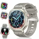 Montre Connectée Homme Femme 660mAh, 1.43' Écran AMOLED HD Smartwatch avec Appel Bluetooth/LED Lampe, 24/7 Sommeil/Cardio/SpO2/Podomètre 130+ Modes Sportifs, IP68 Étanche Montre Sport pour Android iOS
