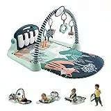 Fisher-Price Tapis d’éveil Piano, jouet musical suspendu et jeu à plat ventre, thème animaux de la forêt (exclusivité Amazon), Jouet d'Éveil, Dès la naissance, HKX37