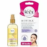 Veet Huile Miraculeuse + Bandes de Cire Froide Minima Epilation Visage x20