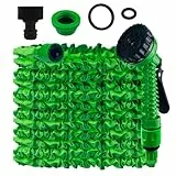 Dunkwckore Tuyau d'Arrosage Extensible 30m, Tuyau Arrosage Extensible, Tuyau d'Arrosage Flexible avec 7 Modes de Pulvérisation, Léger et Facile à Ranger Pour Irrigation, Jardin, Arrosage, Nettoyage