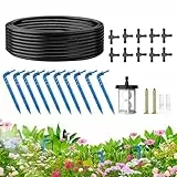 TRJZWA 10M Tuyau Arrosage pour Jardin avce 10 Goutteurs et 10 Tête en T Système d'irrigation, Kit Arrosage Goutte à Goutte pour Intérieur & Exterieur Balcon Jardin Plante