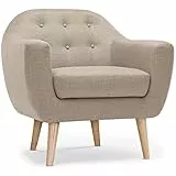 Menzzo qh8805beige Savoy Fauteuil scandinave Tissu Beige 79 x 78 x 73 cm