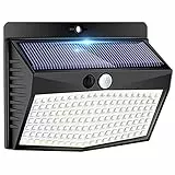 Peasur Lampe Solaire Exterieur [Lot de 1], 138LED Lumiere Solaire Exterieur avec Detecteur de Mouvement Étanche 3 Modes Eclairage Exterieur Solaire Spot Led ​Sans Fil pour Jardin,Terrasse,Garage