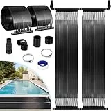 Chauffage Solaire pour Piscine 75x 500 cm, Chauffage Solaire de Piscine, Collecteur Solaire, Réchauffeur Solaire pour Piscine de 3,75㎡ jusqu'à 20000l d'eau, Tapis solaires,Extensible, Résistant aux UV