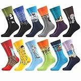 WeciBor Homme Colorées Chaussettes en Coton Motif, 12 Paires Multicolore Aliments, Taille 43-46