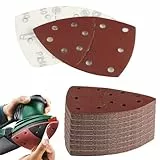 Lot de 65 feuilles abrasives triangulaires en papier abrasif 11 trous auto-agrippants pour ponceuse triangulaire Bosch Mouse grain 40 60 80 120 180 240 320 mesh