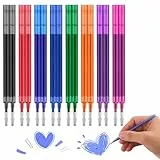 16x Recharges pour Stylos Gel Effaçables, Compatibles avec Pilot FriXion Ball, Clicker, Slim Eberhard Faber, Pointe 0,7mm 11cm 8Couleurs: Bleu, Noir, Rouge, Vert, Violet, Magenta, Orange, Bleu Clair