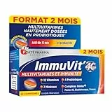 Forté Pharma - Immuvit'4G | Complément Alimentaire Vitalité et Immunité - 12 vitamines, 7 minéraux et 4 Ferments | 60 comprimés Tri-couches