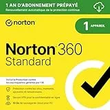 Norton 360 Standard |1 Appareil | 1 An d'Abonnement en renouvellement automatique |Téléchargement
