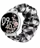 Lamshaw Chouchou Bracelet Compatible avec HASAKEI S53 1.39''Pouces Smart Watch, en Tissu Imprimé Élastique Bracelet de Montre du HASAKEI S53 Smartwatch (Plaid)