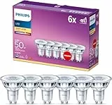 Philips LED classic, Ampoule équivalent 50 W, GU10, Lot de 6, Blanc Chaud (2700 Kelvin), 355 Lumens, Réflecteur