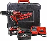 Milwaukee - Perceuse à percussion compacte 18 V Li-Ion 4.0 Ah 60 Nm 2 vitesses avec coffret - M18 BPD-402C