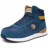LARNMERN PRO Chaussures de sécurité Hommes Montante Embout Acier Protection Antidérapante Respirante Basket de Travail Bleu Roi 46 EU