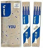 PILOT - 2 Etuis de 3 Recharges FriXion pour stylo effaçable. Compatibles FriXion Ball et FriXion Ball Clicker - Bleu - Pointe Moyenne