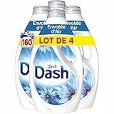 Dash 2en1 Lessive Liquide, 160 Lavages (4 x 40 Lavages), Envolée d’Air, avec 3 SEMAINES DE FRAÎCHEUR* et Lenor, Fabriquée En France, Dash 2in1