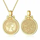 ChicSilver Collier Femme Argent 925 Pendentif Bijoux Femme Collier de Pièces de Monnaie Six Pence 1965 avec Chaîne Longueur 45+5cm