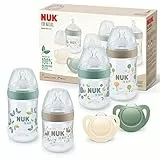 Coffret de biberons NUK for Nature Perfect Start | 0-18 mois | Tétine en silicone imitant le sein | 4 biberons anti-coliques, 2 sucettes | Matériaux durables et sans BPA | Lot de 6 pièces