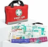 General Medi Trousse de Premiers Secours Composée de 309 Articles pour la Maison, le Véhicule, les Voyages, le Bureau, le Lieu de Travail, la Randonnée, la Survie et l'Extérieur (Rouge)