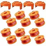 16 pcs Bobines de Fil Compatible avec Worx Coupe Bordures, Bobine Fil Coupe Bordure Pour WA0004.1/WA0010 Coupe Bordure Electrique, ø 1.65 mm * 3 m Longueur (12 Fil Coupe Bordure + 4 Couvercle)