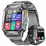 LIGE Montre Connectée Homme avec Appel Bluetooth, 2.13' AMOLED Militaire Sport Smartwatch 100+ Sport/Fréquence Cardiaque/Sommeil/Boussole, 1000mAh IP68 Étanche Android iOS