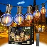 SUWIN Guirlande Lumineuse Extérieure 30M - Guirlandes Guinguette Exterieur avec Télécommandé, 3 Modes, Minuteur, 50+2 G40 LED Ampoules, IP45 Imperméable, Contrôle Distance Étanche Guirlande Lumineuse