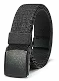 CHAOREN Ceinture Tactique Militaire, Ceintures Homme Elastique Travail Noir 38mm, Homologuée pour les Aéroports sans Métal