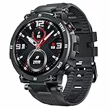 Montre Connectée Homme Femme - 1,3 Pouces Montre Homme avec Podometre Cardiofrequencemetre Calorie Meteo Bracelet Connecté IP68 Etanche Sport Smartwatch pour iphone Android Smartphone - Noir