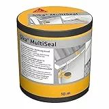 SIKA - Bande d'étanchéité autocollante pour la réparation de toiture/gouttière Multiseal Gris-vert (RAL 7009) - Multisupports - Résistant aux UV/Déchirure - Peut-être peint - 150mm x 10m