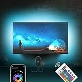 Ruban LED TV 4M, Bande LED Avec Télécommande APP, Synchroniser avec Rythme de Musique, LED RGB USB, pour 56'-75' TV, PC Fête, etc