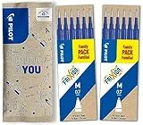 PILOT - 2 Etuis de 6 Recharges FriXion pour stylo effaçable. Compatibles FriXion Ball et FriXion Ball Clicker - Bleu - Pointe Moyenne