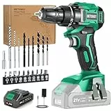 Perceuse Visseuse Sans Fil Brushless, BETENST Visseuse Devisseuse Sans Fil 21V avec Batteries 2.0Ah, 45N.m Max, 20+1 Réglages de Couple, 20 Accessoires, 2 Vitesses pour Bricolage, Vert