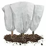 vounot Lot de 3 Housse Hivernage Plante avec Cordon de Serrage Voile d’Hivernage en Polypropylème 80g/m² Housse de Protection pour Plantes Réutilisable Résistant 80x100cm