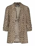 PIECES PCBOSS 3/4 Printed Blazer Noos, Naturel/AOP:Leo, L Femme