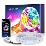 Mexllex Ruban Led 5m, Bande Led Flexible Bandeau Led avec TéLéCommande Bluetooth App, Synchroniser avec la Musique, Lumiere Led pour Fête Décor pour la Maison Chambre Bar