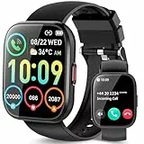 Montre Connectée Homme Femme, 1.85' HD Smartwatch avec Appel Bluetooth, Etanche IP68 Montre Sport avec Podometre/Cardiofrequencemetre/Sommeil, 112 Modes Sportifs, Smart Watch pour Android iOS, Noir