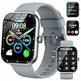 Motast Montre connectée pour homme, femme, 1,96' avec réponse/appels, 112 avec podomètre, sommeil / fréquence cardiaque, IP68, étanche Fitness Tracker, gris