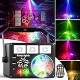 YAZEKY Lampe de Scène,Boule Disco 60 Motifs RGB,Jeux de Lumiere pour Soiree 3 en 1 avec Effet UV Lumière Stroboscopique Activée Par la Musique,Rotative à 360° Lumière Disco USB (Red&Green, YSH-407)