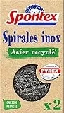 SPONTEX - Spirale Inox Acier Recyclé - 2 spirales inox désincrustantes - Acier recyclé* inoxydable