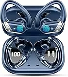 Ecouteurs Bluetooth sans Fil Sport, 2025 New Oreillette Bluetooth 5.4 avec Micro 50H Durée Lecture Écouteur Bluetooth, IP7 Étanche casque avec Écran LED, USB-C Charge Rapide, pour running fitness yoga